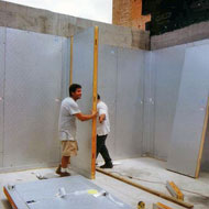 Walk-In Contruction: Wall Being Placed